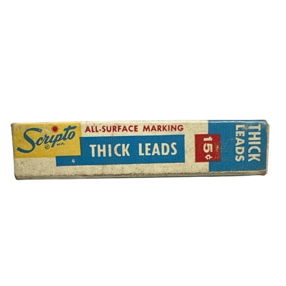 Vintage Scripto Pencil Lead Bundle 4 Thin Lead, 1 Thick‎ Lead, Pencil Refill Kit - Picture 7 of 8